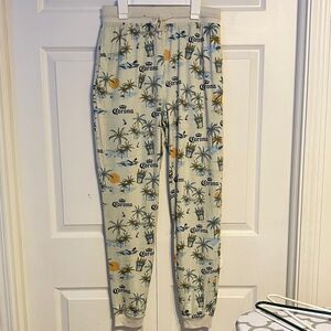 Men’s Pajama Corona Print Joggers - Cream and Yellow